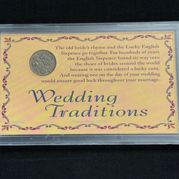 The American Historic Society Authentic English Lucky Sixpence Wedding Coin - Picture 4 of 4